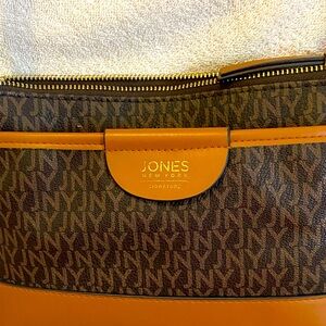 Jones New York Monogram Brown and Orange Bag
